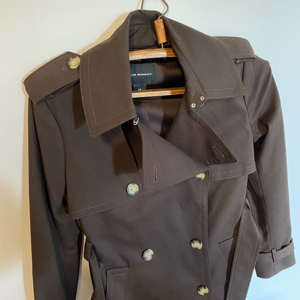 Club Monaco brown trench coat